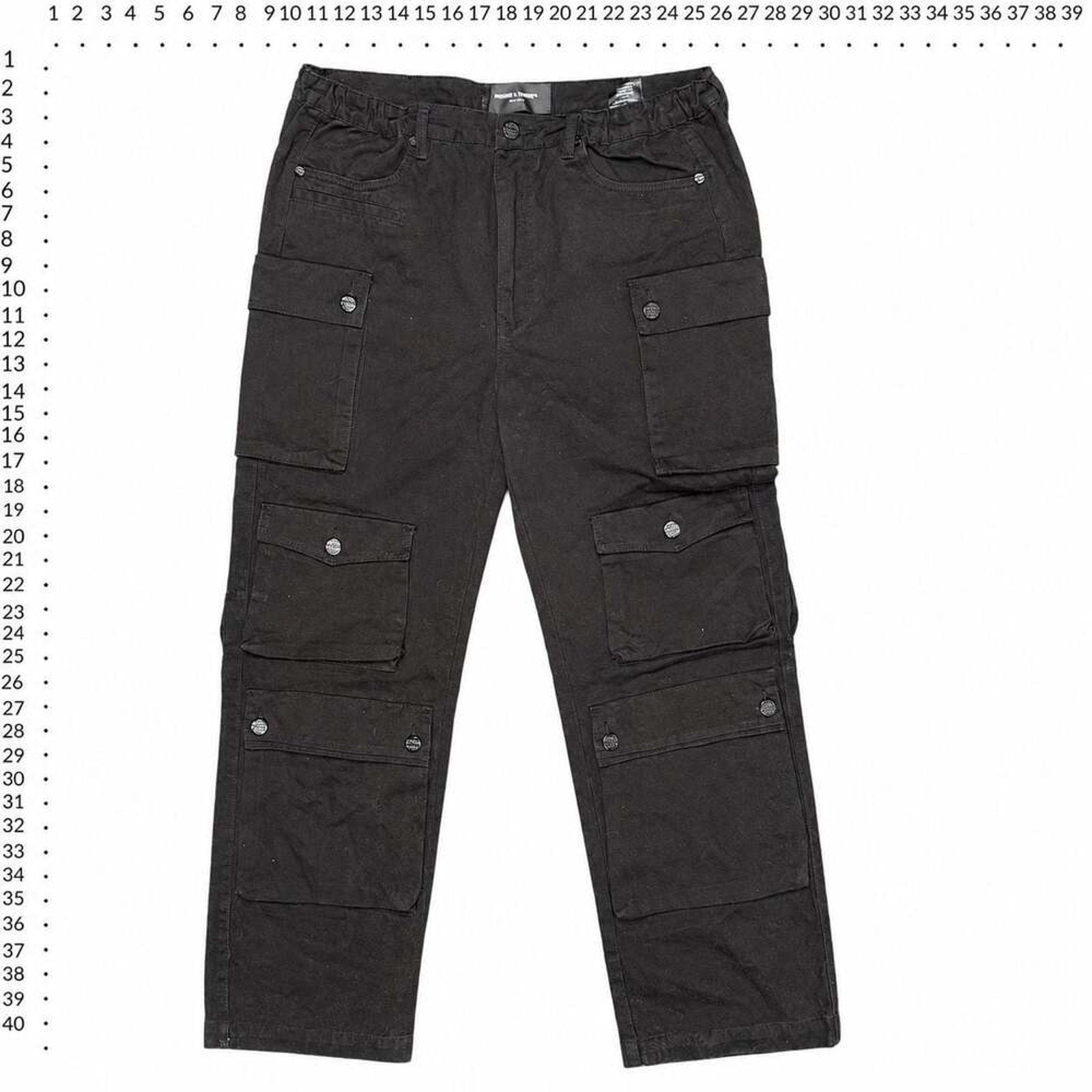Homme + Femme Black Multi-Pocket Cargo Pants Size 36