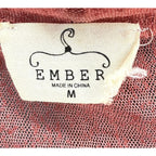 Ember Women's Dusty Rose Open Front Lace Hem Kimono Cardigan - Size M