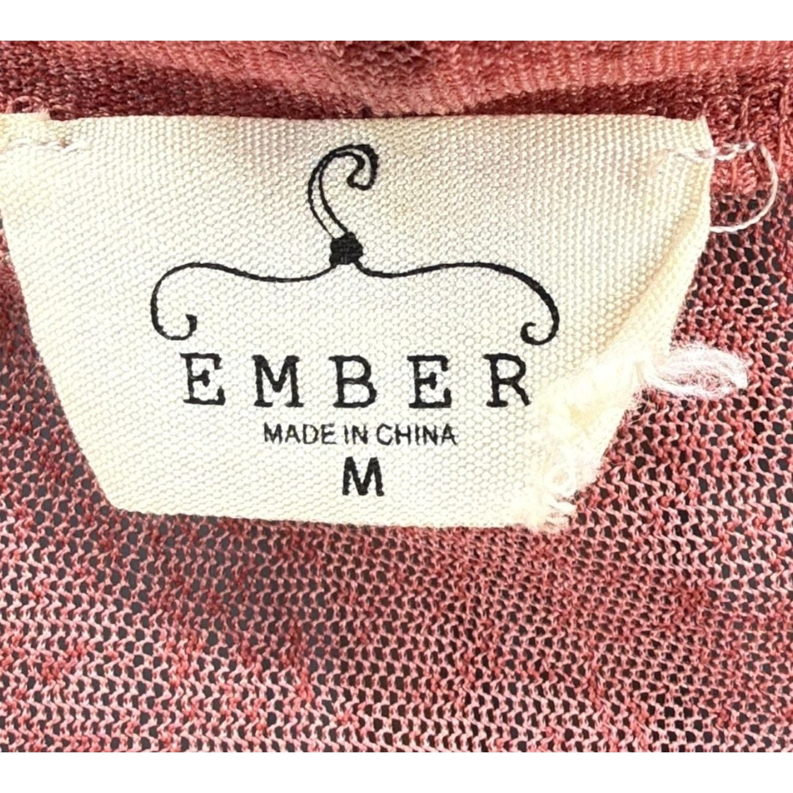 Ember Women's Dusty Rose Open Front Lace Hem Kimono Cardigan - Size M