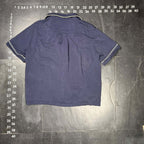 Tombolo 100% Tencel Navy Blue Short Sleeve Button Down Shirt Size XL