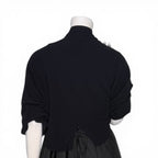 Black Cropped Open Front Cocoon Cardigan Bolero Sweater