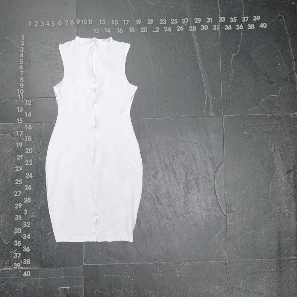 Fashion Nova White Good Attitude Mesh Cut Out Mini Dress