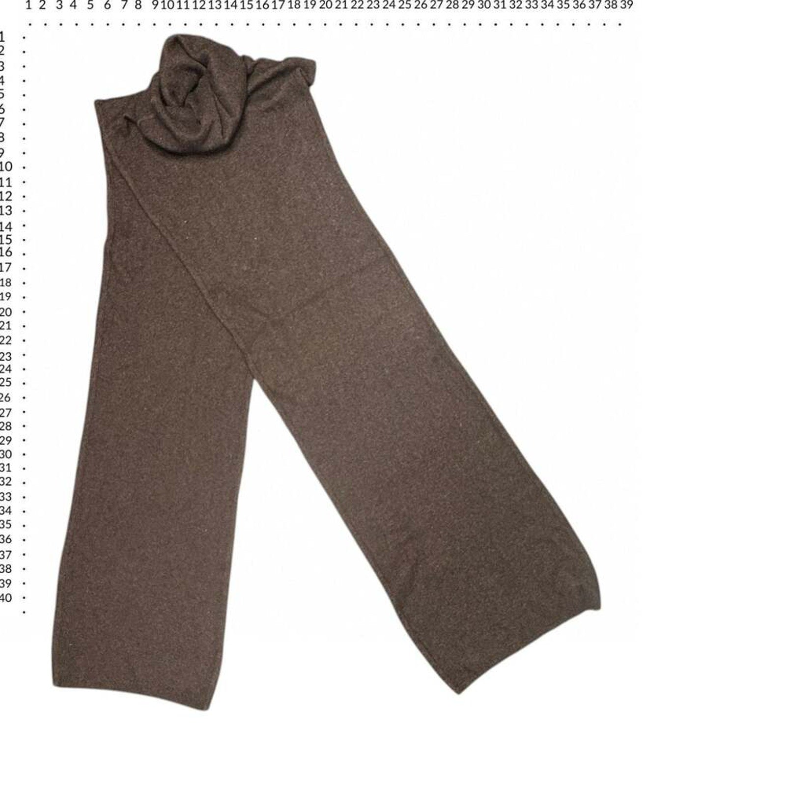 Dorina Vidoni Brown Angora Blend Knit Scarf