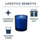 Blue Hour — Bergamot + Fresh Air + Cedar Candle (Cobalt Square Glass) — 18 oz