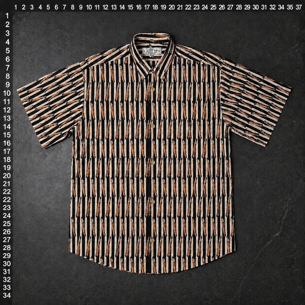Tribute Vintage All-Over Cigar Print Button Down Shirt