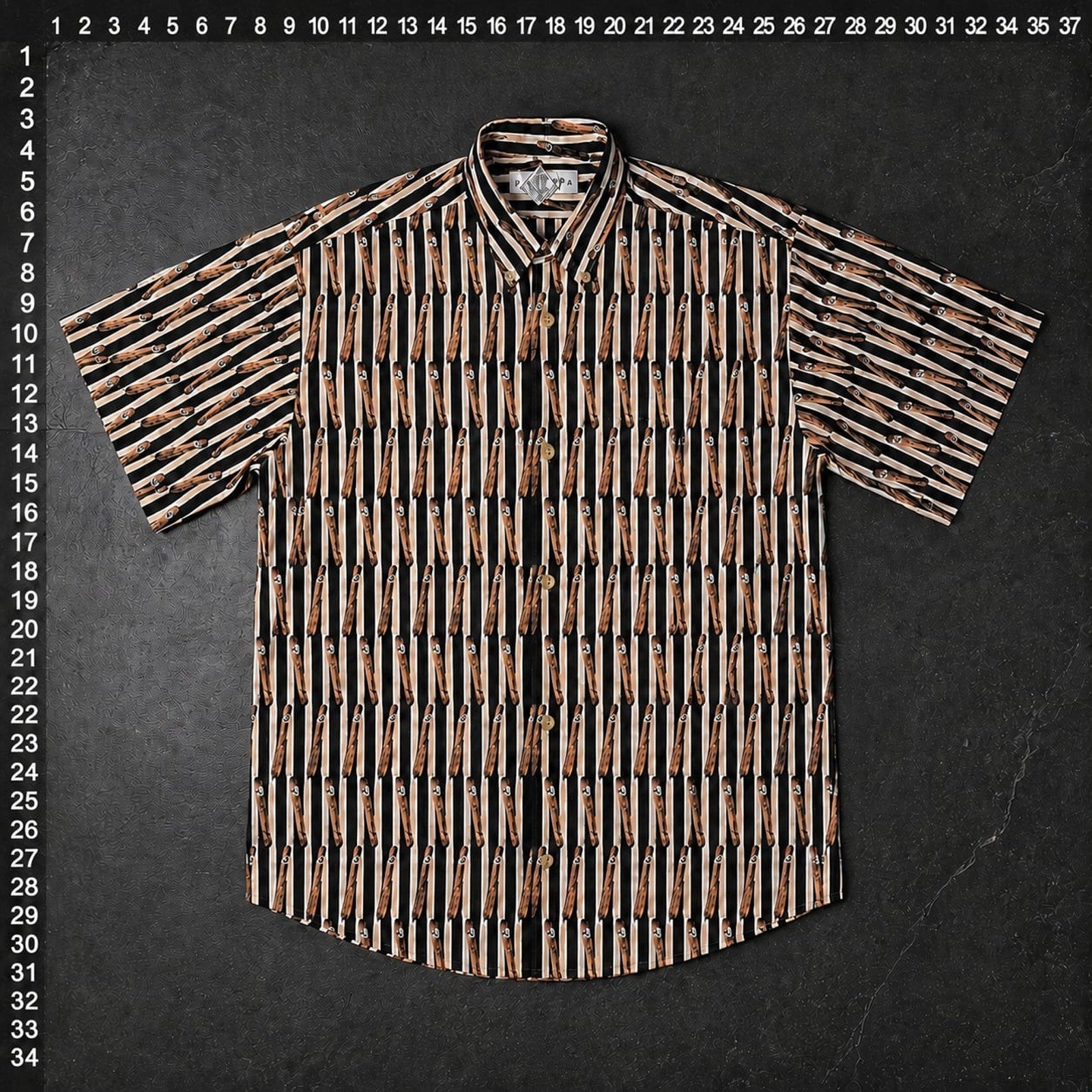 Tribute Vintage All-Over Cigar Print Button Down Shirt