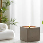 Soft Timber — Warm Vanilla Cedar Candle (Large Stone Block) — 14 oz / 35 oz