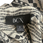 BCX Cold Shoulder Geometric Print Smocked Blouse