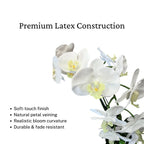 Artificial white orchid double stem arrangement - gallery image 3