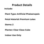 Artificial white orchid double stem arrangement - gallery image 7