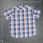 Parish Nation Men's 4XL Blue and Red Plaid Short Sleeve Button Down Shirt Parish Nation