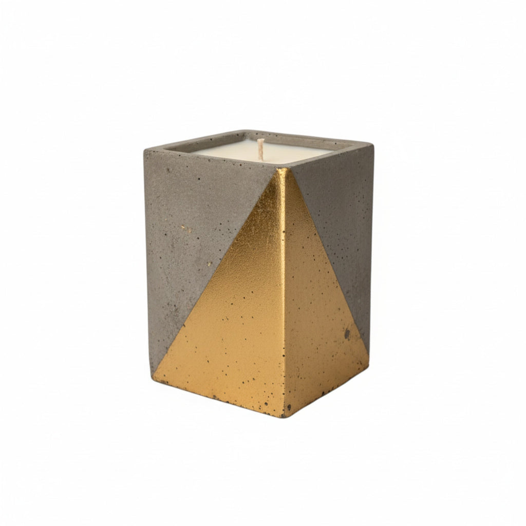 Quiet Sandalwood — Tall Rectangular Stone Candle (Sandalwood Calm Blend) — 12 oz / 20 oz