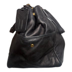 Yves Saint Laurent Vintage Black Textured Leather Downtown Tote Bag