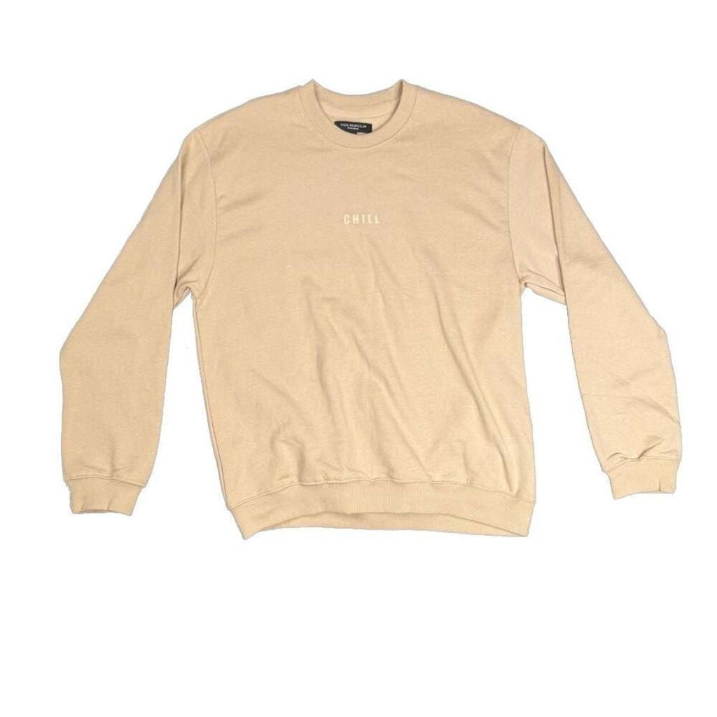 Vox Populi Chill Graphic Sweatshirt Tan Size Medium