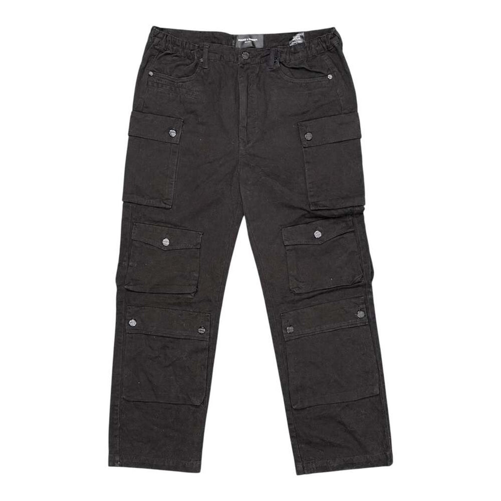 Homme + Femme Black Multi-Pocket Cargo Pants Size 36