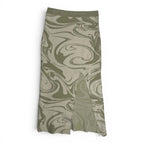 4th + Reckless Size S Green Swirl Print Knit Midi Skirt