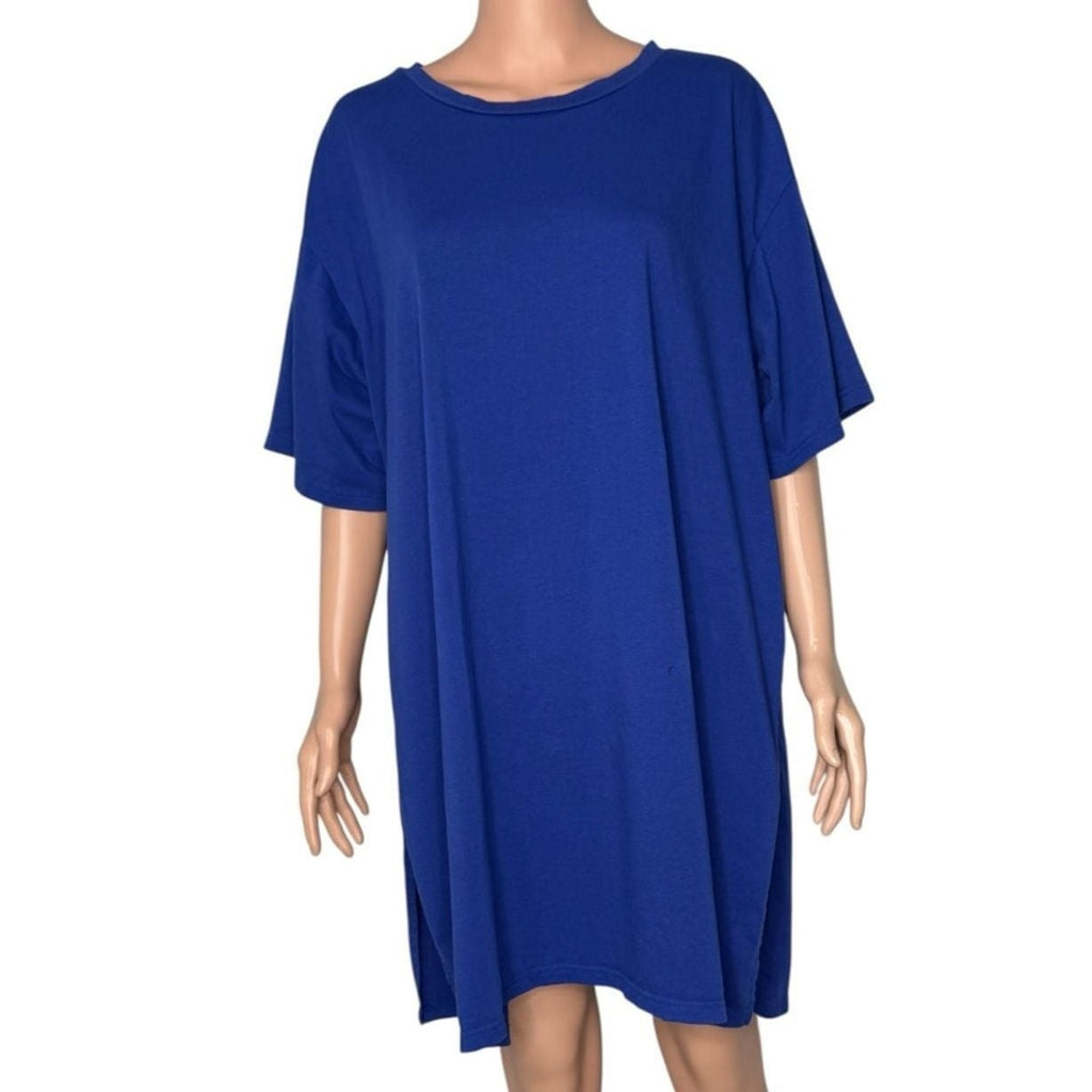 Kowtow Building Block T-Shirt Dress in Bright Royal Blue