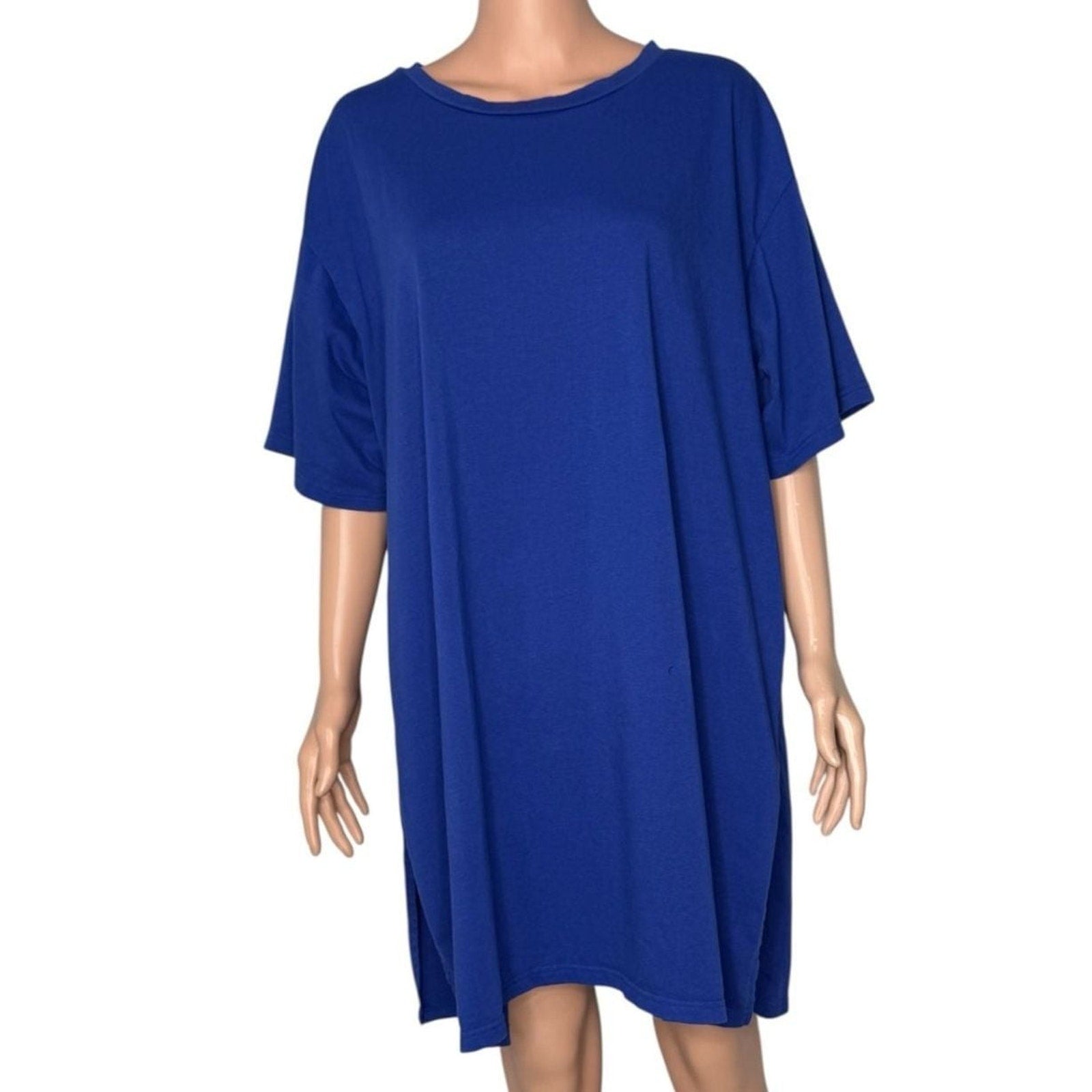 Kowtow Building Block T-Shirt Dress in Bright Royal Blue