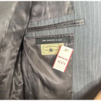 John Varvatos Gray Pinstripe Wool 2-Button Suit Blazer Jacket