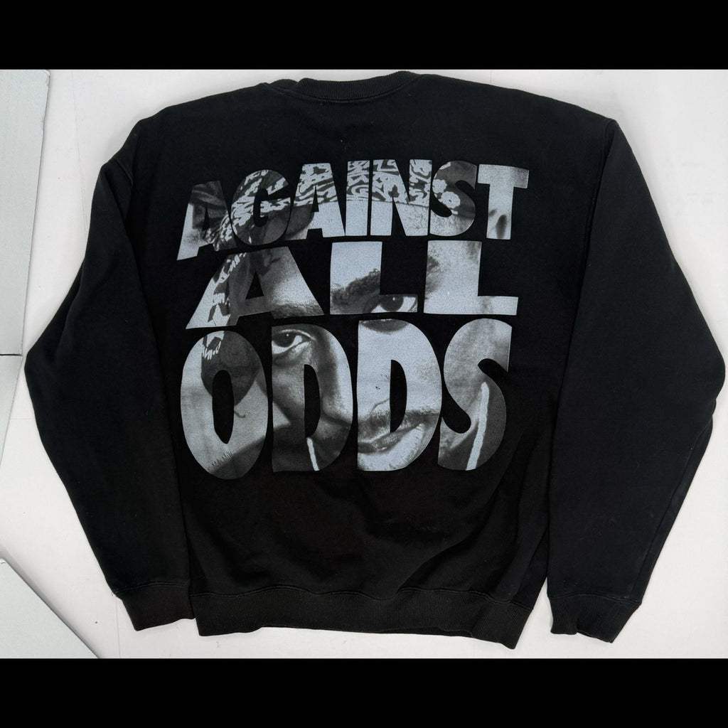 2Pac Against All Odds Black Graphic Crewneck Sweatshirt M