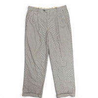 Saks Fifth Avenue Men's Pleated 100% Wool Micro-Check Trousers Size 35x28