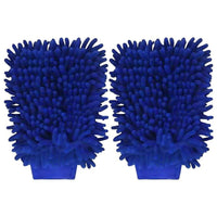 Chenille Car Wash Mitt –Microfiber Glove for Cars, Absorbent Wash Mitt with Elastic Cuff (2 Pack)