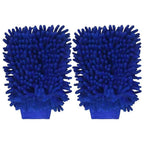 Chenille Car Wash Mitt –Microfiber Glove for Cars, Absorbent Wash Mitt with Elastic Cuff (2 Pack)