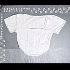 Angel Cult White Square Neck Short Sleeve Corset Crop Top