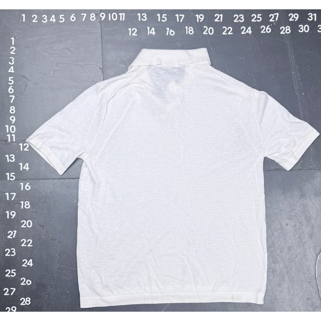 Armani Exchange White Knit Short Sleeve Polo Shirt Size S