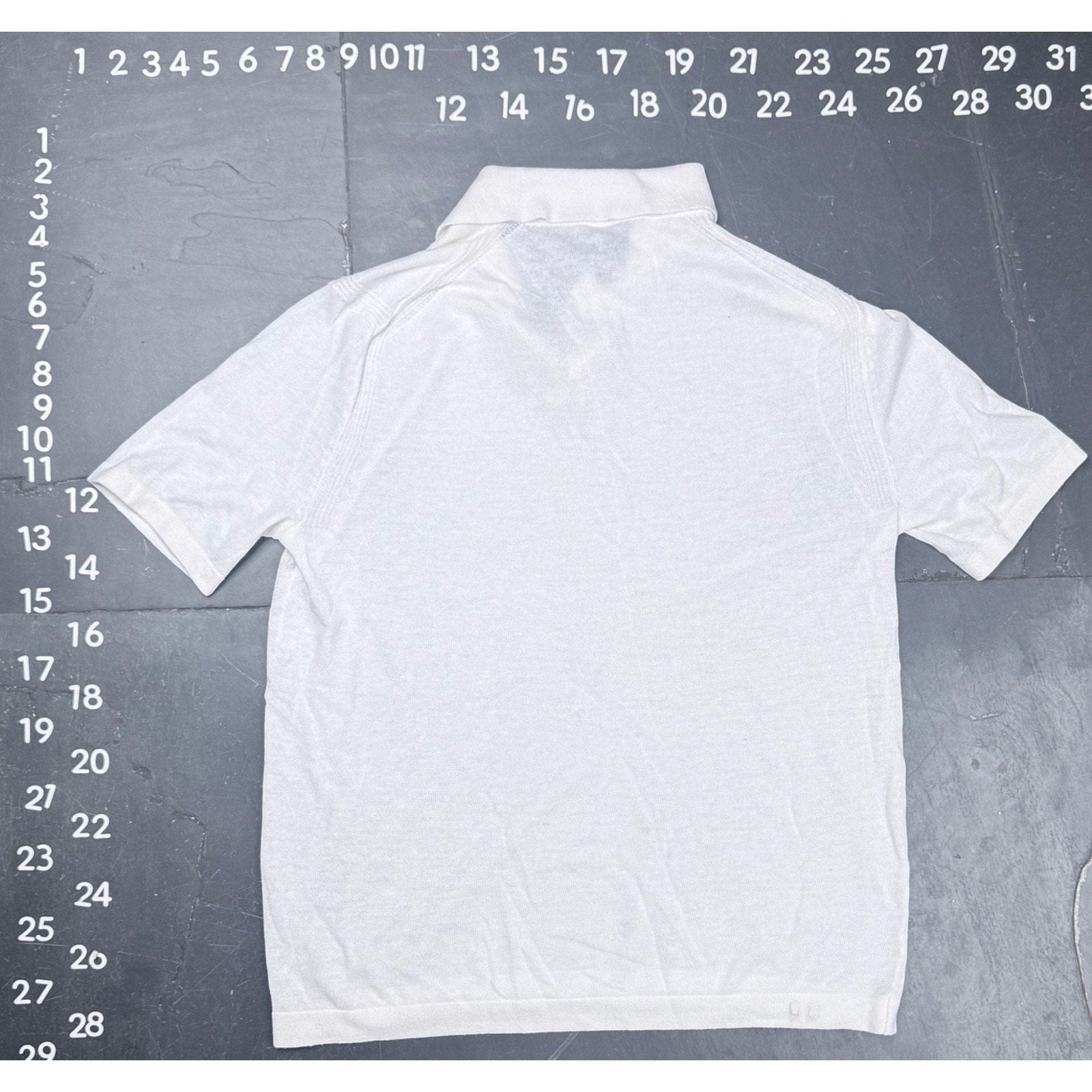 Armani Exchange White Knit Short Sleeve Polo Shirt Size S