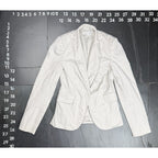 Calvin Klein Single Button Cotton Stretch Blazer Off-White