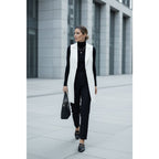 Bar III Ivory Sleeveless Blazer Vest - Tailored Longline Waistcoat, Size M