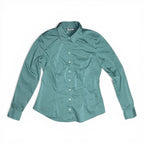 New York & Company 7th Avenue Design Studio Teal Button Down Long Sleeve Shirt X