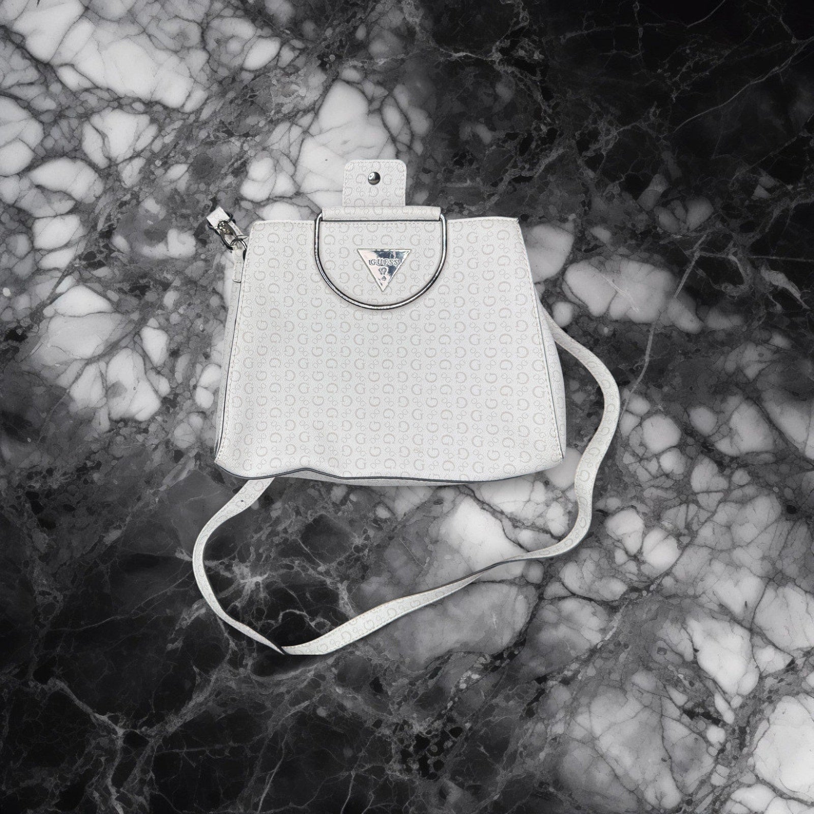 Guess Logo Print Satchel Crossbody Bag