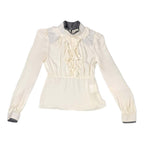 Obzee New York Silk Wool Ruffle Blouse Size 40