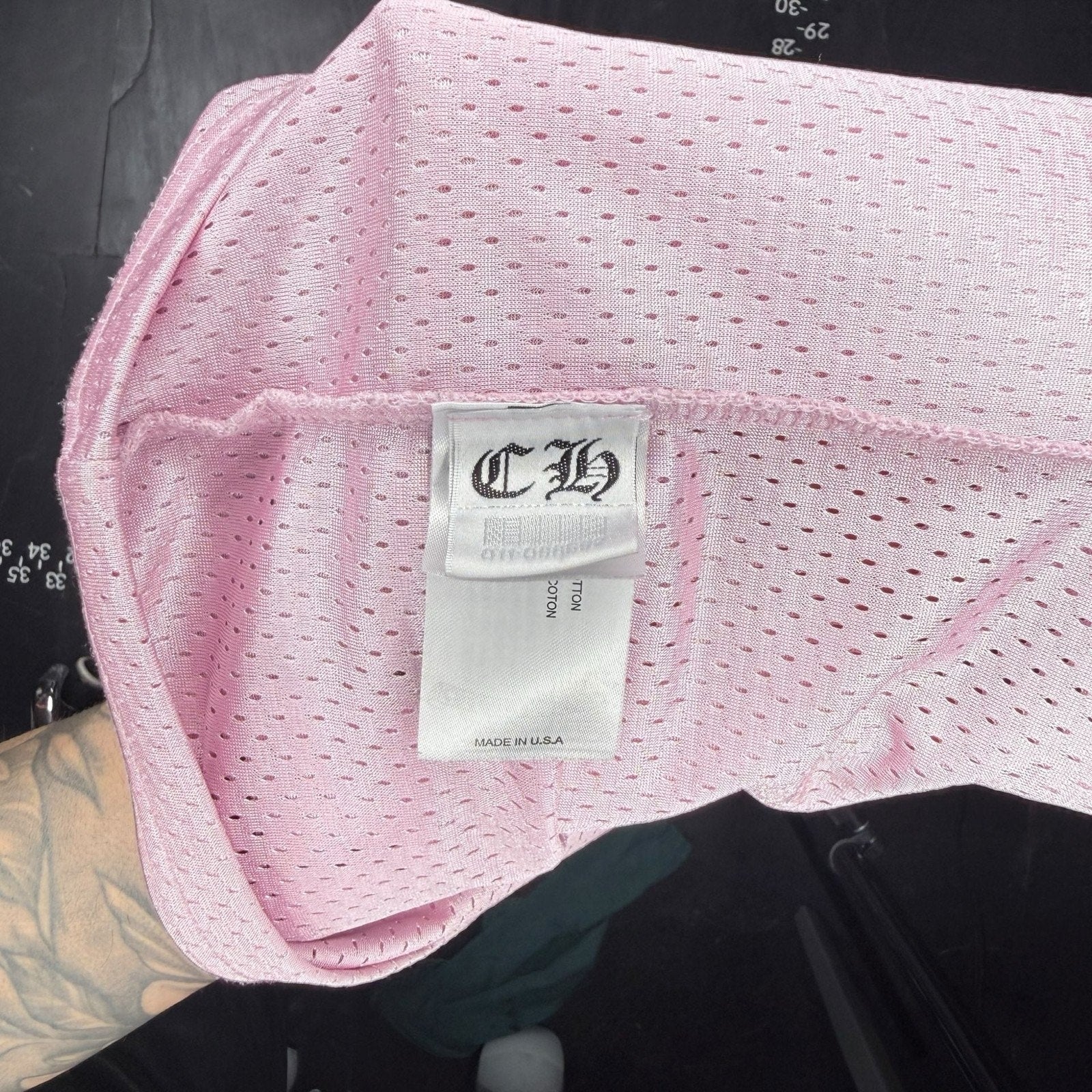 Chrome Hearts Pink 'Love You' Mesh Warm-Up Long Sleeve Jersey