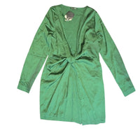 Fashion Nova Emerald Green Satin Front Twist Mini Dress, NWT - Size Medium