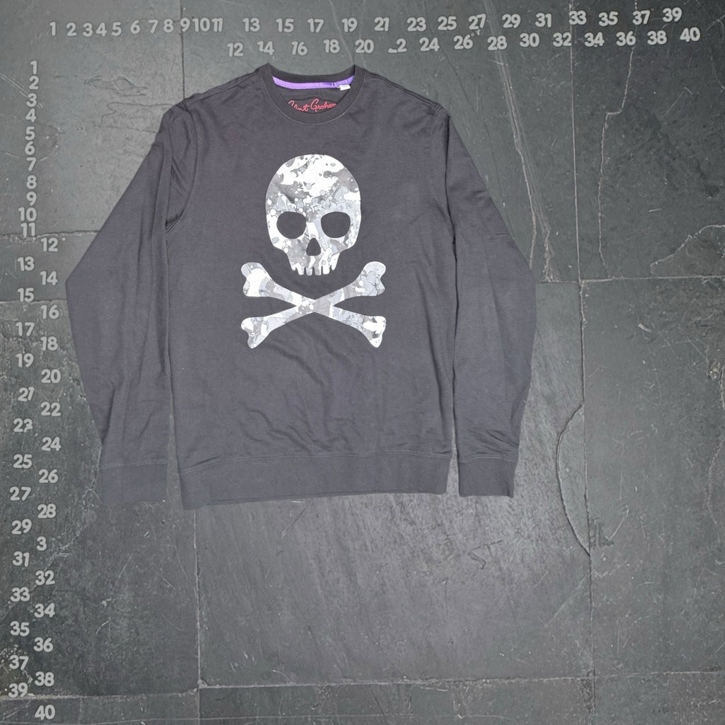 Robert Graham Knockout Camo Skull Graphic Sweatshirt