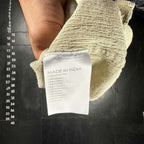 Additional detail view of Club Monaco women's beige crinkle cotton button-down shirt, size XS.
