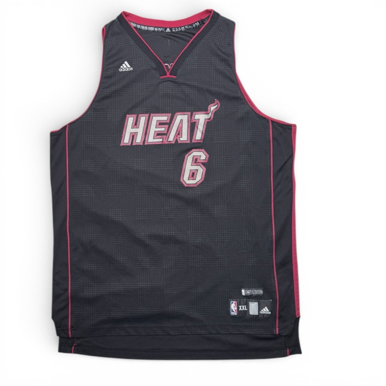 Adidas LeBron James #6 Miami Heat Limited Edition Blackout Plaid Basketball Jers