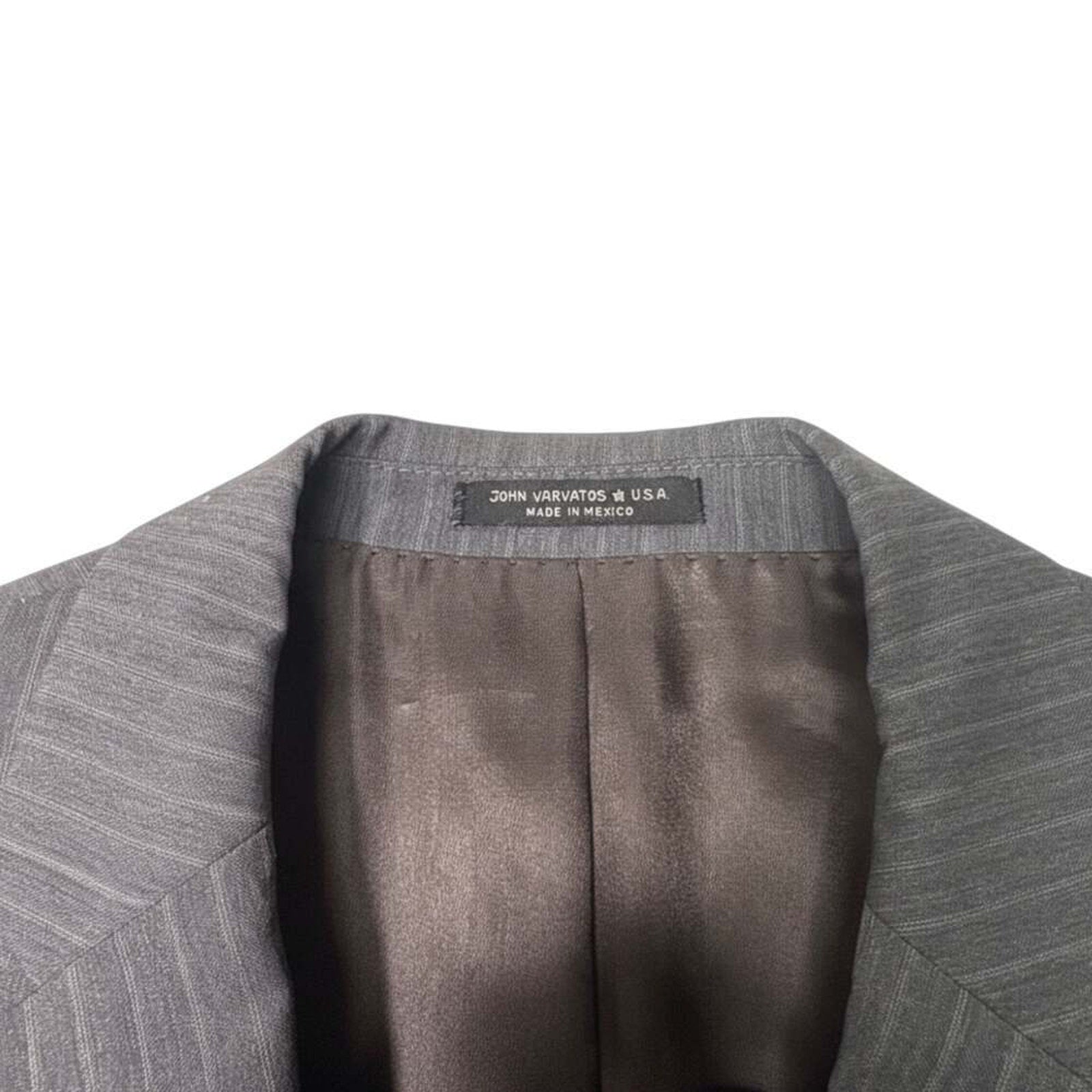 John Varvatos Gray Pinstripe Wool 2-Button Suit Blazer Jacket