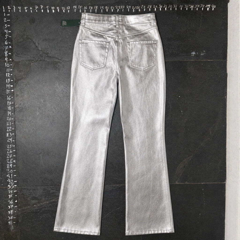 Wild Fable Metallic Silver Flare Pants Size 4