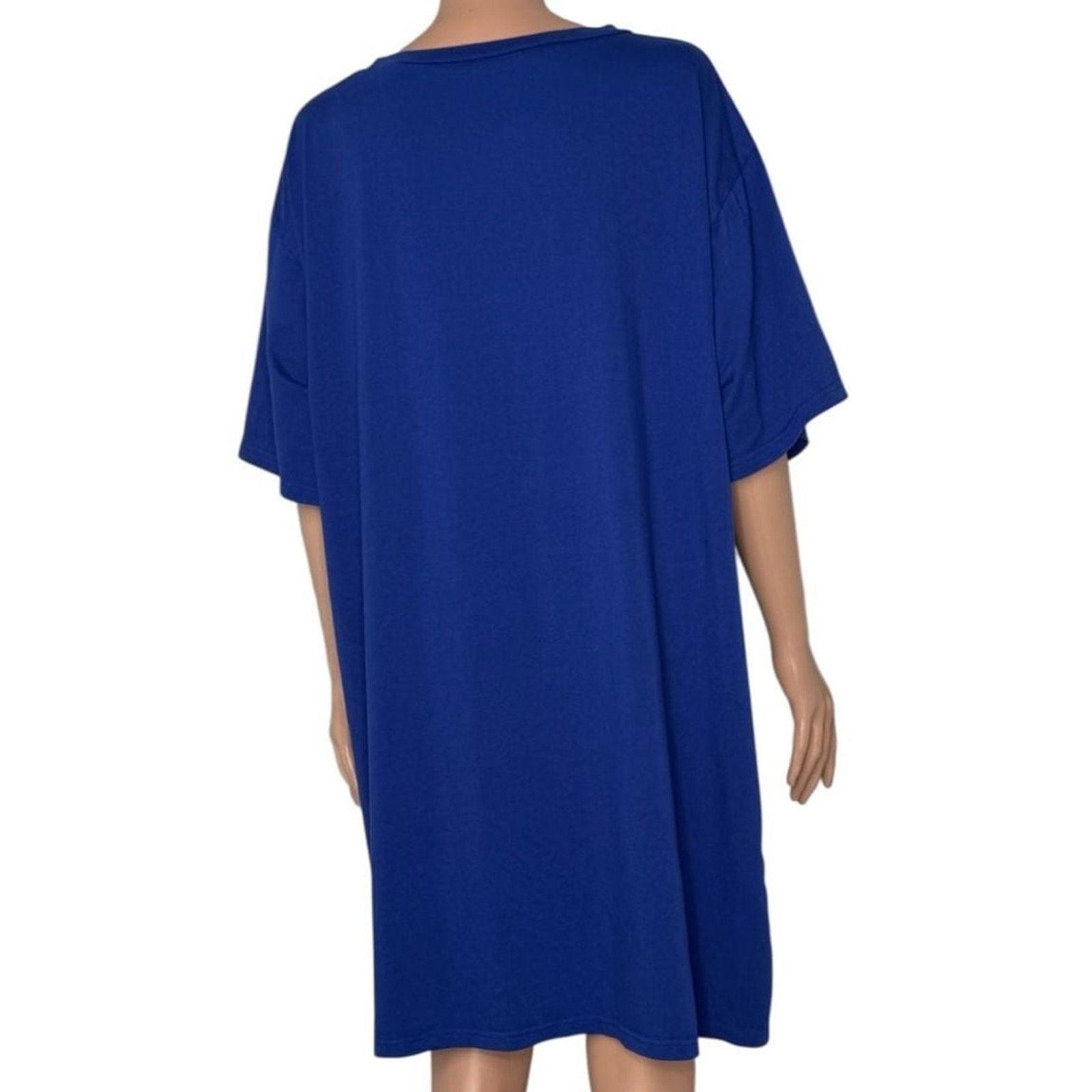Kowtow Building Block T-Shirt Dress in Bright Royal Blue