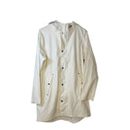 Anypoem Women's Long Off-White Waterproof Hooded Raincoat Trench