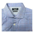 Original Penguin by Munsingwear Heritage Slim Fit Blue Windowpane Long Sleeve Sh