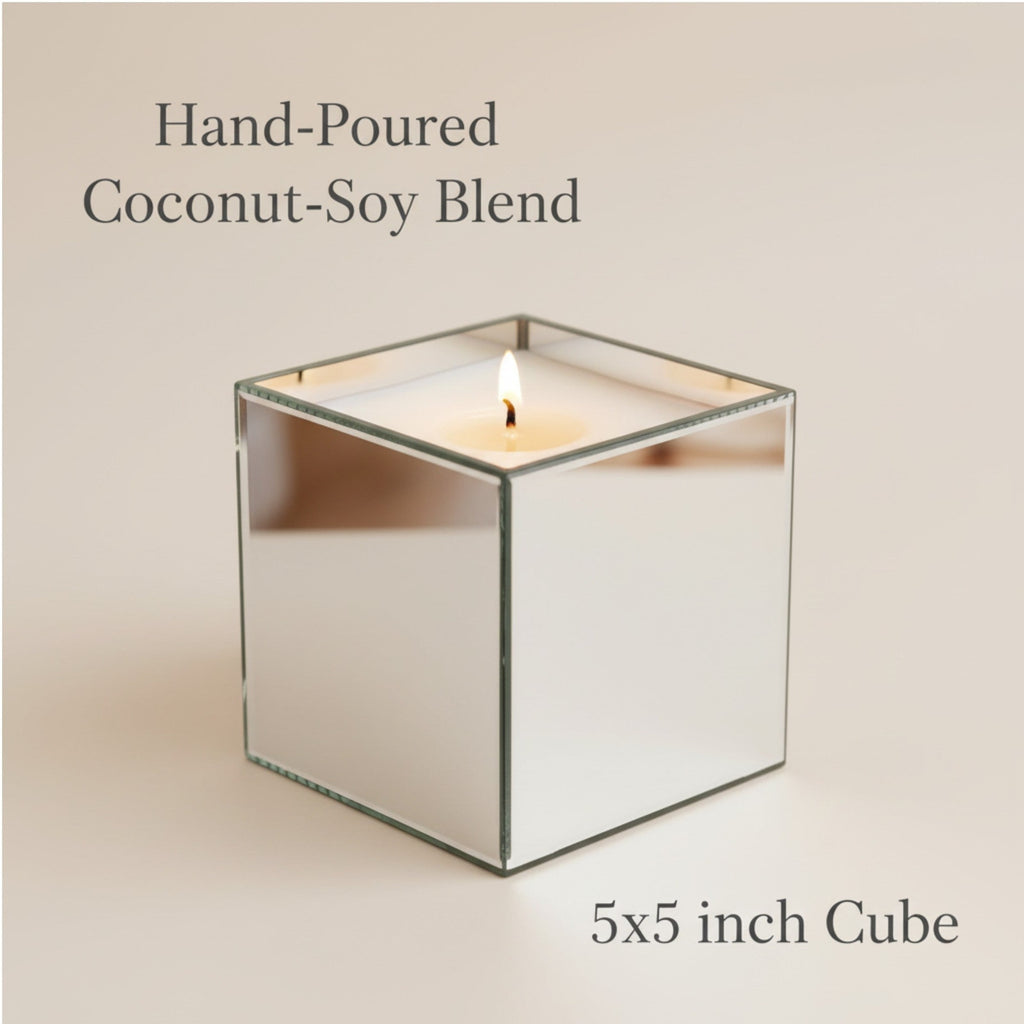 Black Glass — Luxury Mirrored Cube Candle
