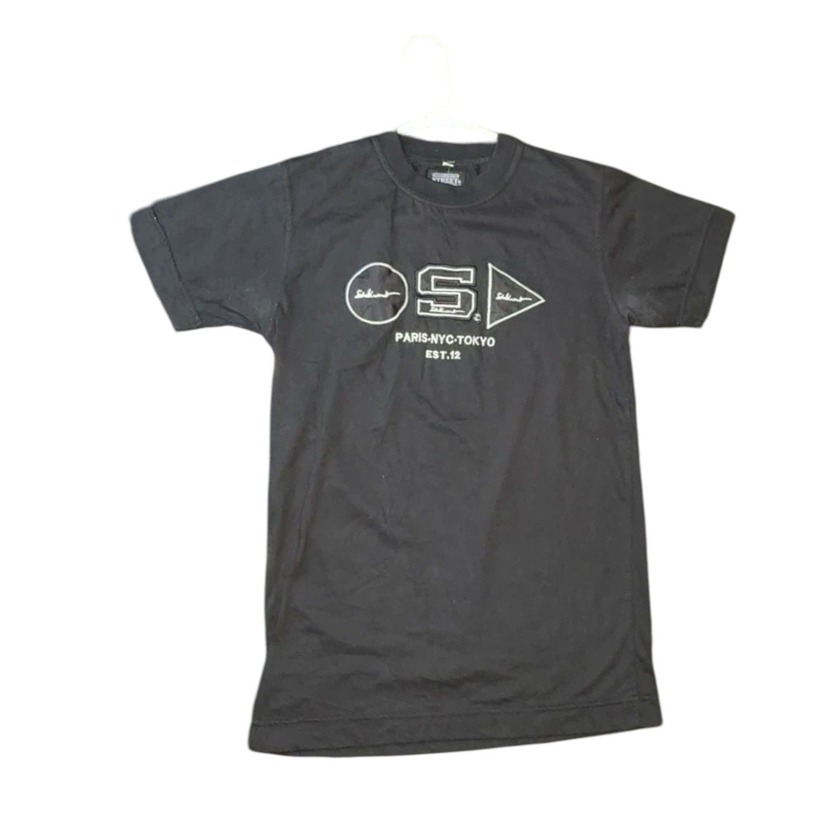 Silkroad Street Graphic T-Shirt - Black, Paris-NYC-Tokyo, Size S