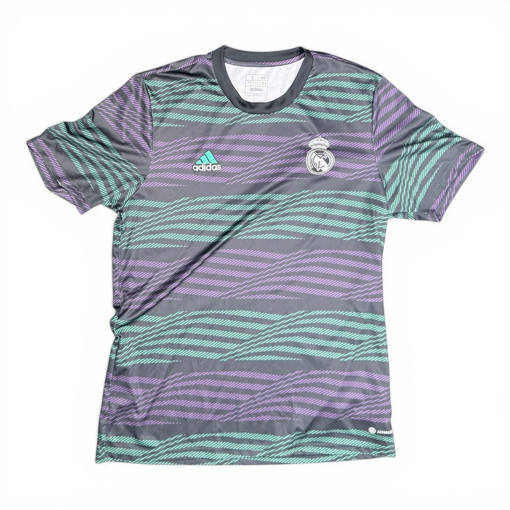 Real Madrid 2022-23 Pre-Match Soccer Jersey Black/Purple/Green Training Shirt Me