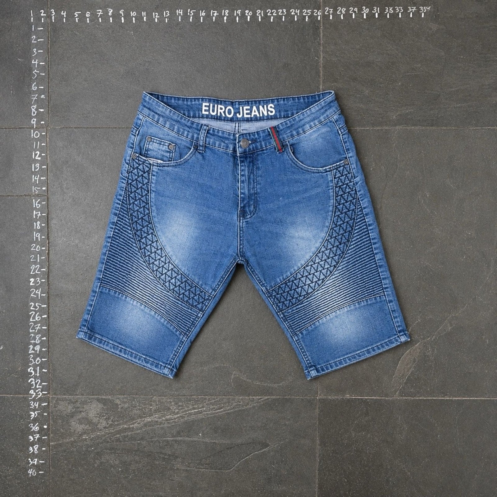 Forever Young Euro Jeans Moto Biker Denim Shorts