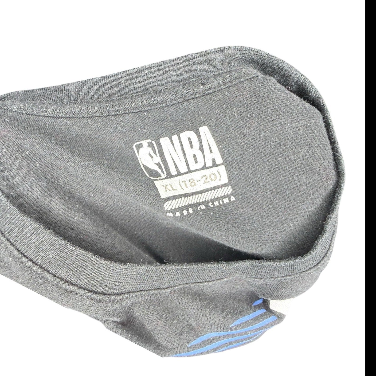 NBA Boys Logo Short Sleeve Graphic T-Shirt Black Youth Size XL (18-20)